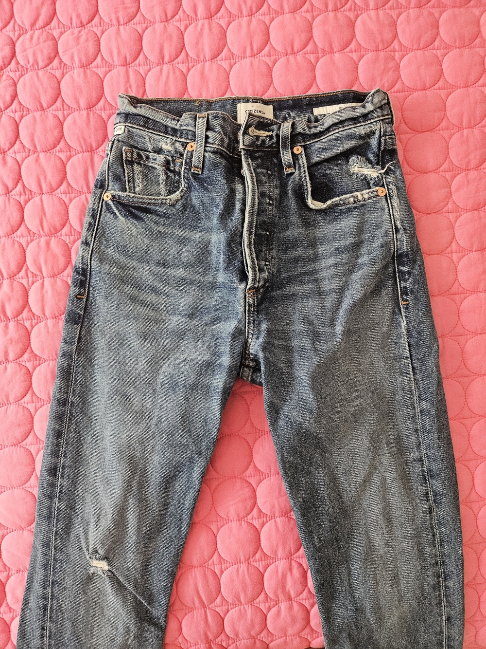 Citizens Of Humanity Dark Blue Straight-Leg Jolene Jeans Size 23